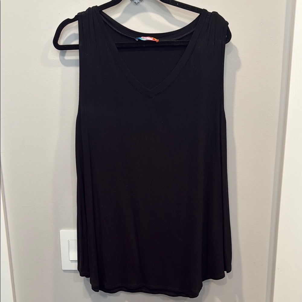 Black Tank Top with Scoop Neckline